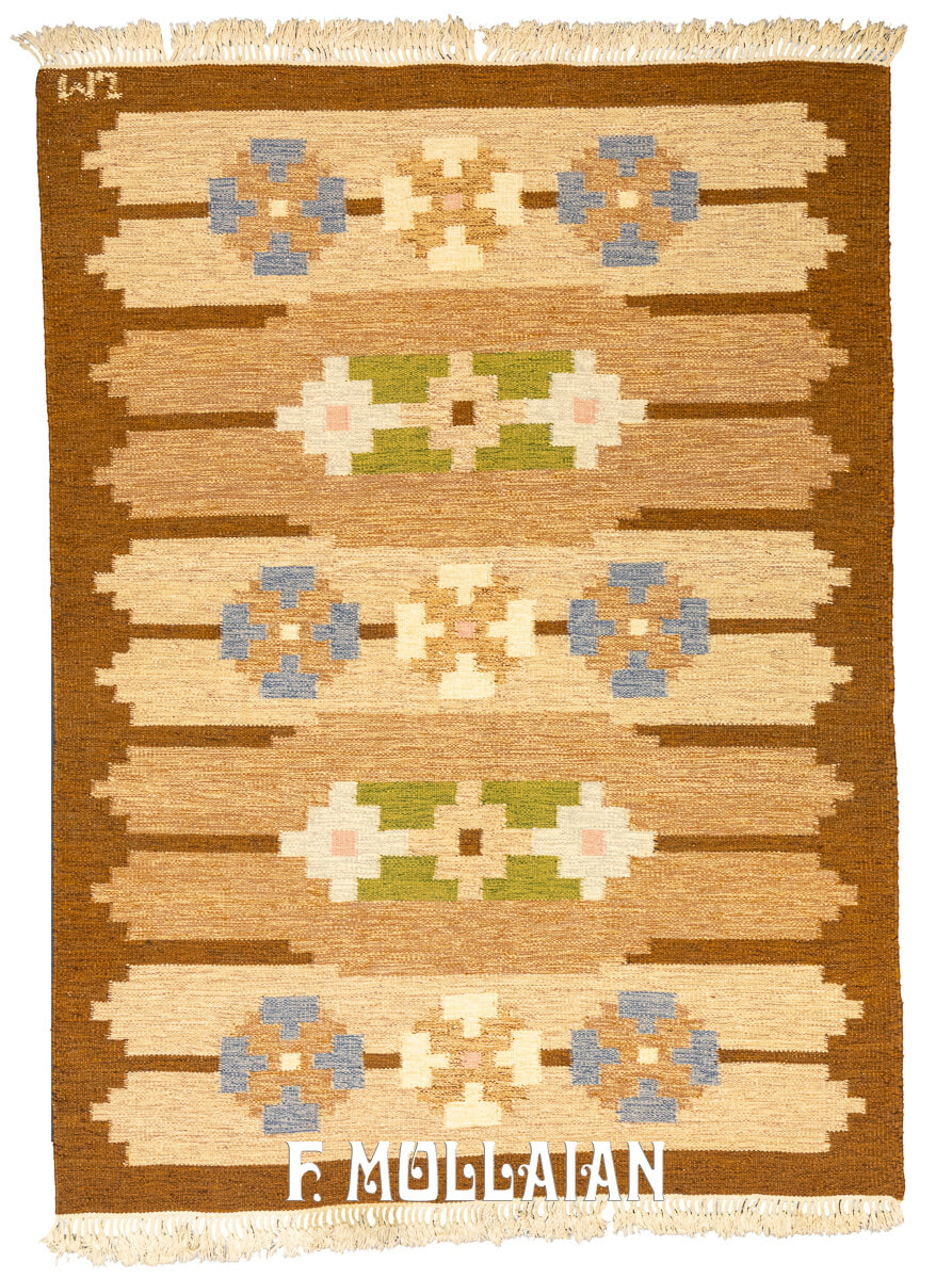 Scandinavian Rug Signed LM Brown/Beige Color n°:741653